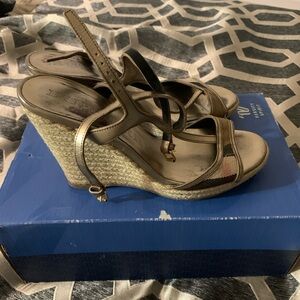 Burberry espradille wedge sandals. Size 36. Fits 5.5-6 US size